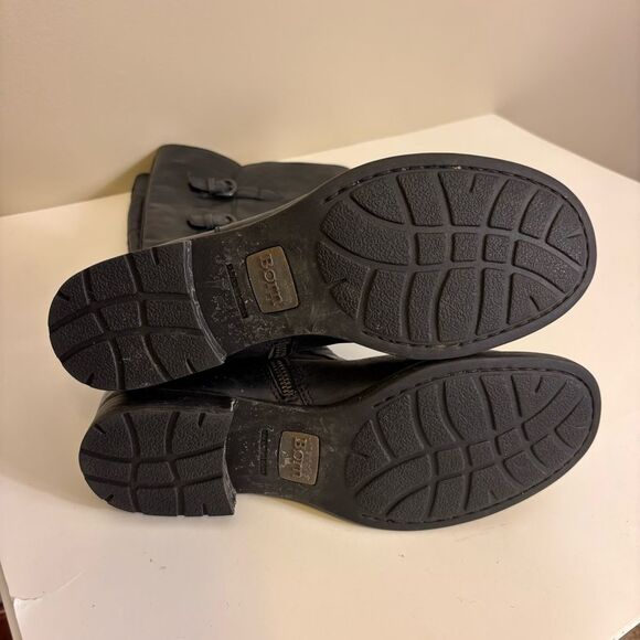 Born Black Leather Buckle Side Riding Boots Size 9.5 - Picture 11 of 12